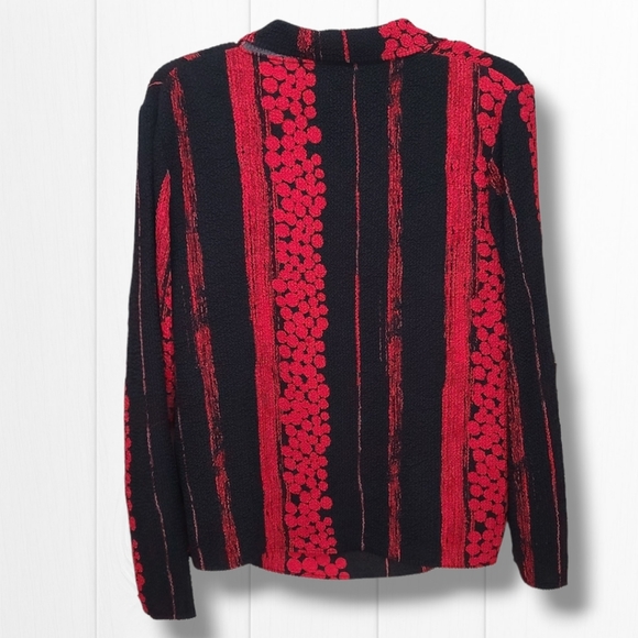 Bala Bala Red & Black Ruched Crinkle Textured Shirt & Jacket Set Size XL - Picture 5 of 11